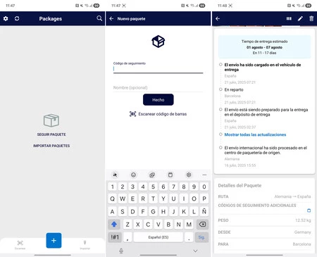 Seguimiento en Parcels a través de la app