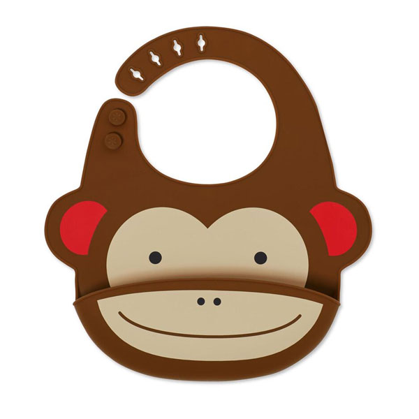 Babero silicona Zoo mono