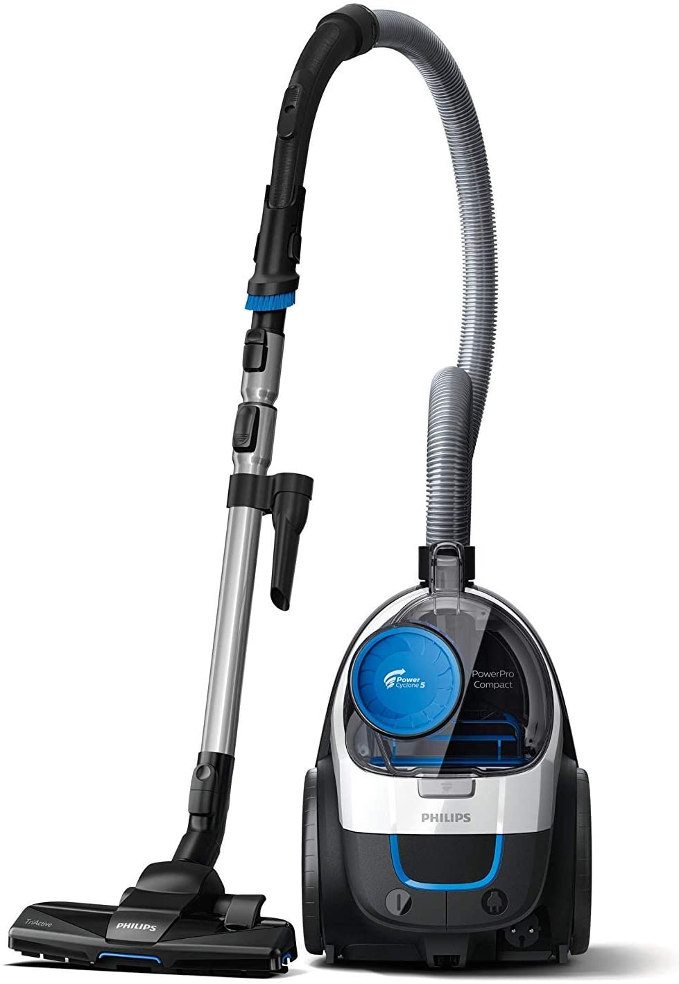 Philips PowerPro Compact FC9332/09 - Aspirador con Sistema Ciclonico sin Bolsa, Deposito 1.5 L, Filtro Antialergias, Facil de Limpiar
