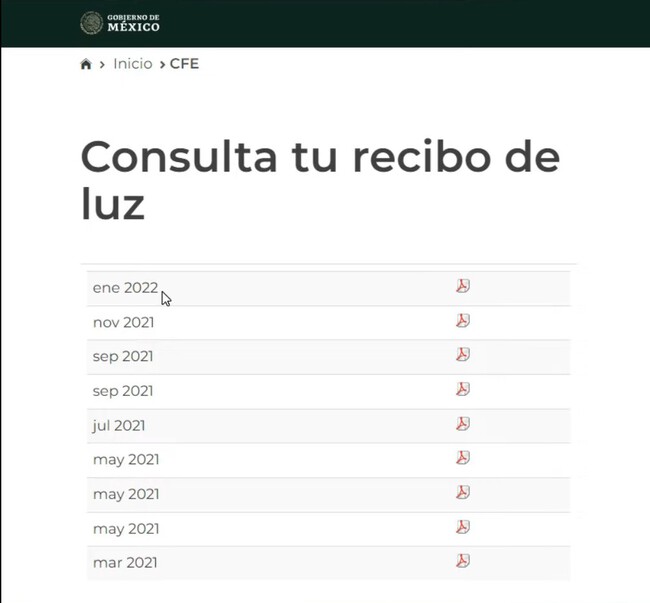 Cómo descargar e imprimir el recibo de luz de la CFE por internet en México