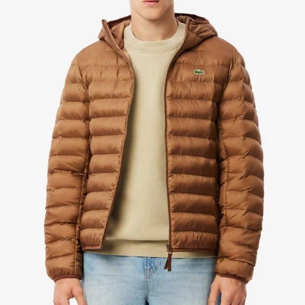 Lacoste Plumífero de hombre acolchado impermeable con capucha