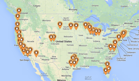 Supercargadores de Tesla en Estados Unidos