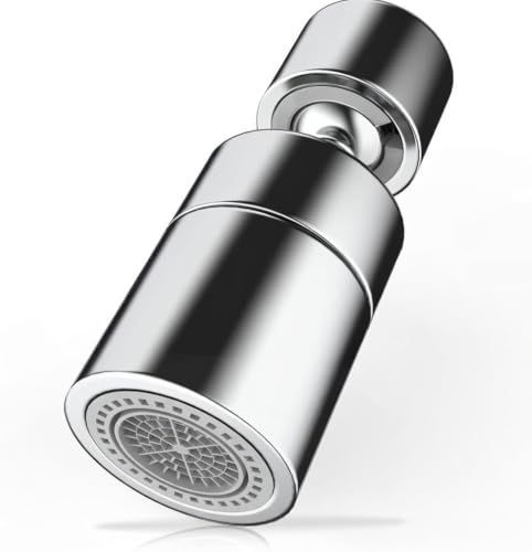 BLOMBLAUM Aireador grifo cocina 360° giratorio aireador universal con 2 modos de chorro, extensión grifo antisalpicaduras con filtros y adaptadores, aireador para fregadero cocina y baño