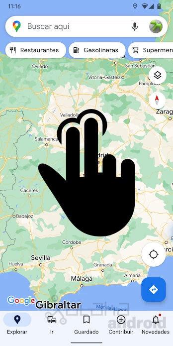 ワンタッチズームアウトジェスチャー Google マップ