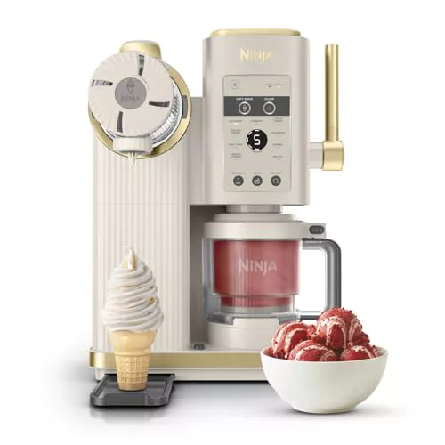 Ninja CREAMi Scoop & Swirl, Heladera, Piedra/dorado, NC701EUSTGD