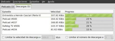 Descargas con gPodder