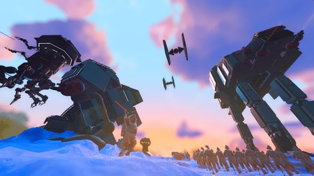 Star Wars se cuela en No Man's Sky con esta increíble recreación de la batalla de Hoth de El Imperio Contraataca