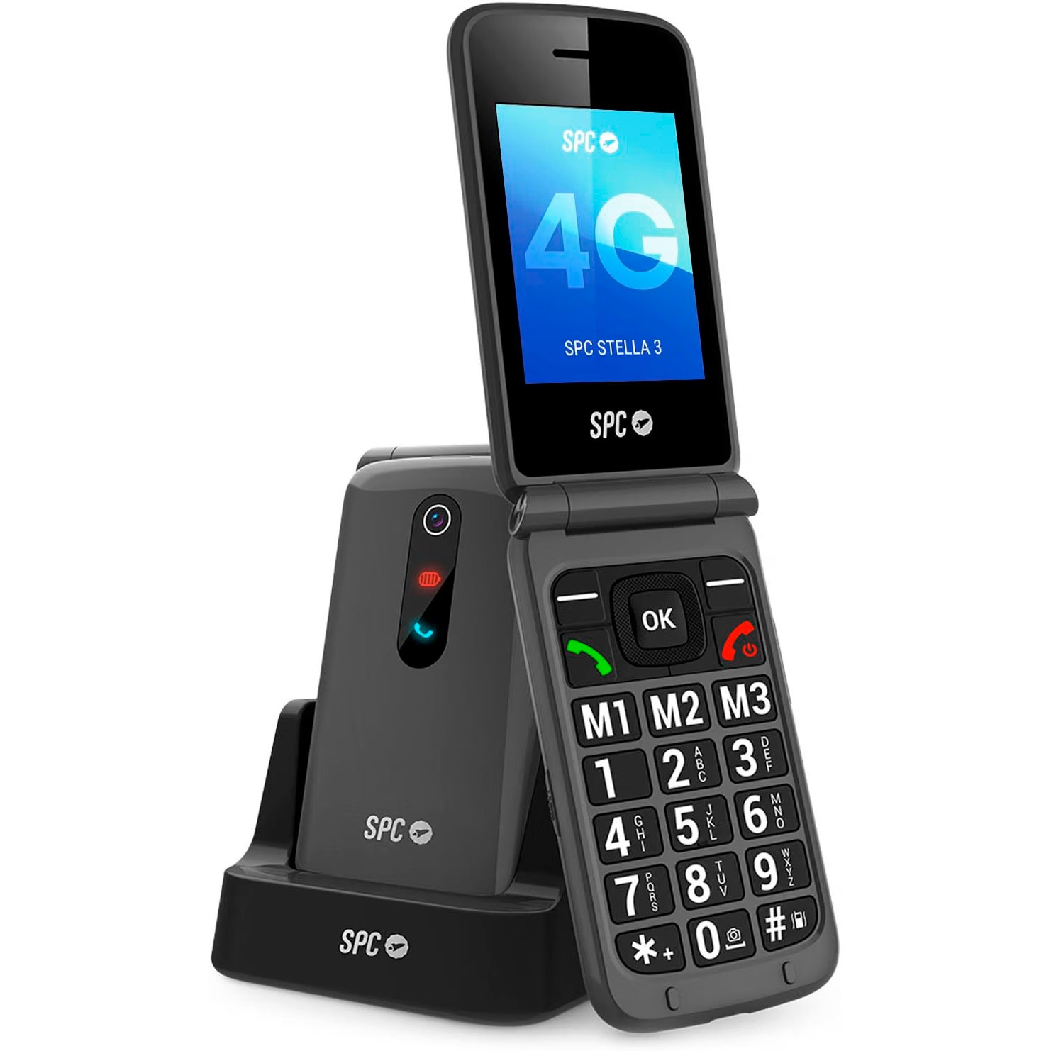 SPC Stella 3 - Teléfono móvil para Mayores, 4G, Teclas Grandes, Negro