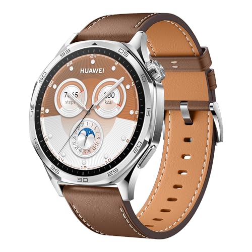 HUAWEI Watch GT 5 46mm Smartwatch, Silueta con Diseño Sofisticado, Nueva Experiencia Running y Ciclismo, Seguimiento de Salud, 14 Días de Duración de la Batería, iOS & Android, Marrón