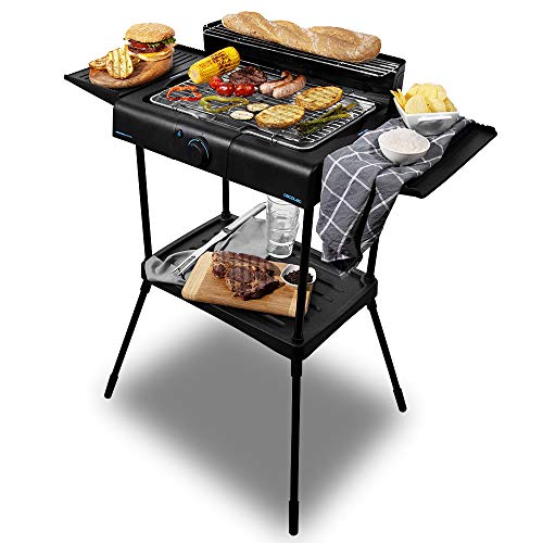 Cecotec Barbacoa eléctrica PerfectSteak 4250 Stand con 2400 W, Parrilla de Acero Inoxidable
