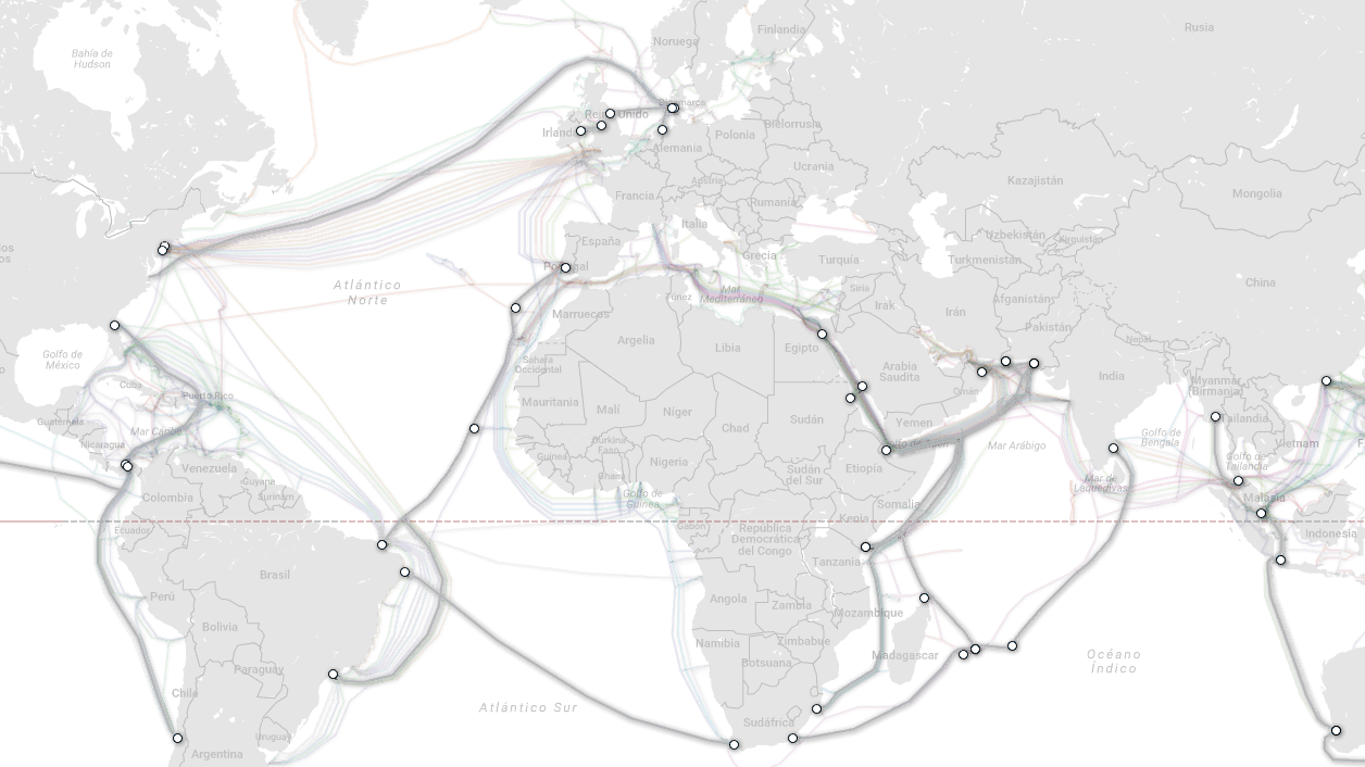 Así es el mapa de todos los cables submarinos que le dan forma a