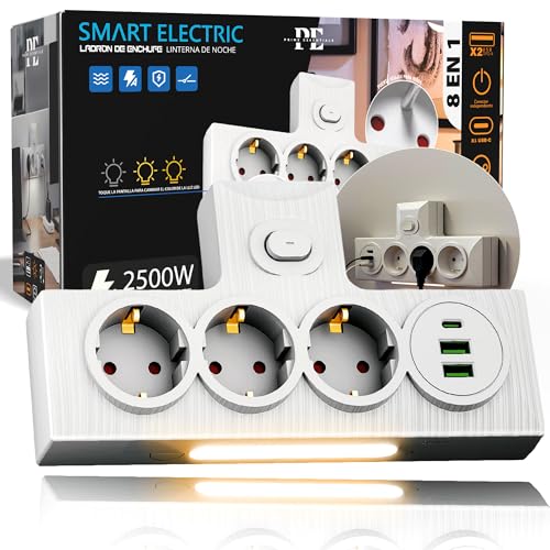 PRIME ESSENTIALS® Ladron Enchufes 8 en 1