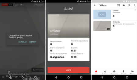 Finalizar emisión en directo