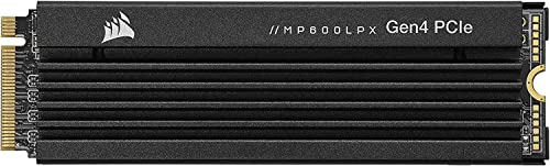 Corsair MP600 Pro LPX 2TB PCIe Gen4 x4 NVMe M.2 SSD, optimizada para PS5 (hasta 7.100 MB/s Velocidad de Lectura Secuencial y de Escritura Secuencial 6.800 MB/s, 3D TLC NAND de Alta Densidad) Negro