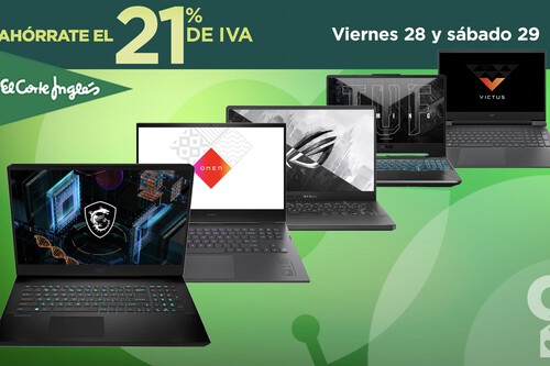 Ahórrate más de 200 euros en tu próximo portátil gaming ASUS, HP o MSI en los Días sin IVA de El Corte Inglés