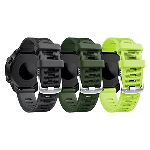 ANBEST 20mm Correas de Silicona para Garmin Forerunner 245, Vivoactive 5, Vivoactive 3 Correa, 3-Pack Pulsera Repuesto para Venu/Venu SQ/Forerunner 645/Forerunner 158