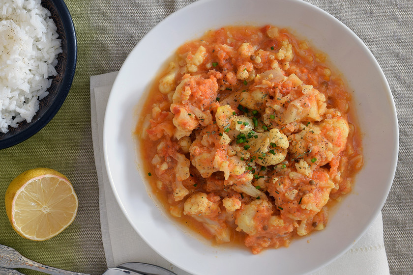 Coliflor Tikka Masala Vegano
