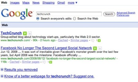Google vuelve a probar las votaciones en los resultados