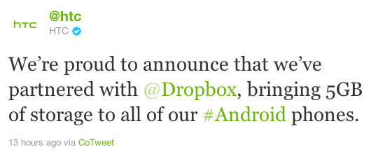 HTC regalará 5 GBs en Dropbox