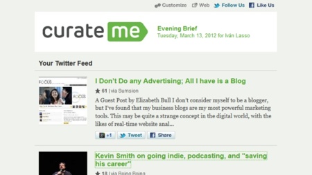 Curate.me, otra opción para recibir recopilaciones de noticias