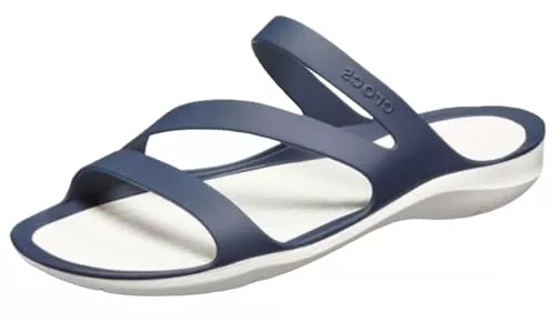 Crocs - Swiftwater Sandal Women, Sandalias de Punta Descubierta Mujer, Azul (Navy/White 462), 36/37 EU
