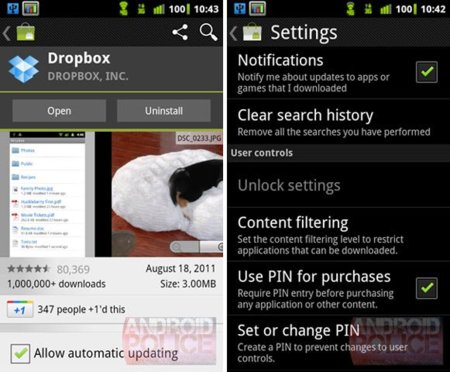 Android Market se actualiza con la integración del botón "+1"