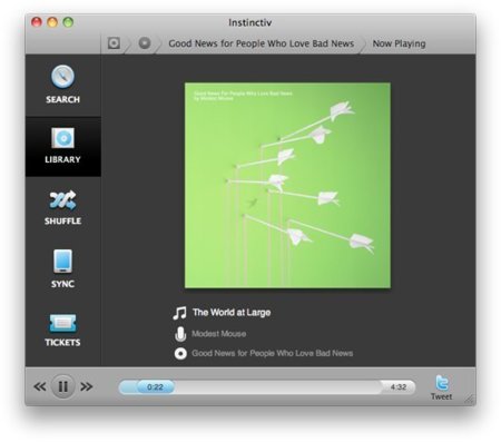 Instinctiv, un reproductor de música para Mac (¡aleluya!)