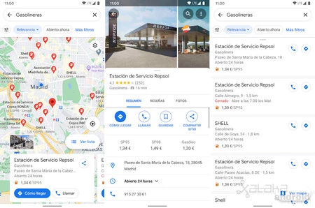Googleマップのガソリンスタンドの価格