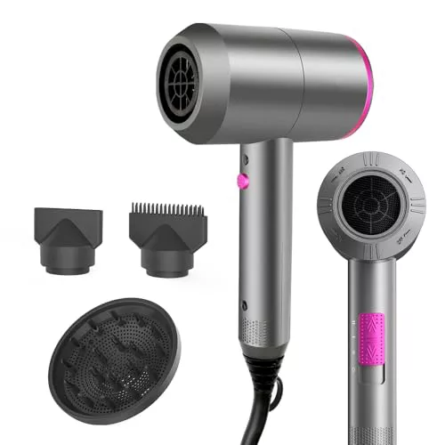 Faszin Secador de Pelo Iónico Silk Motor AC Duradero Secadores pelo profesional, Difusor y Concentrador, 3 Temperaturas, 2 Velocidades