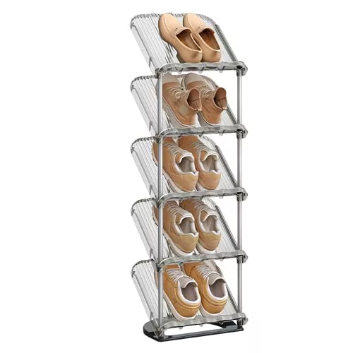 SONGMICS Zapateros de Plástico, Modular, 5 Niveles