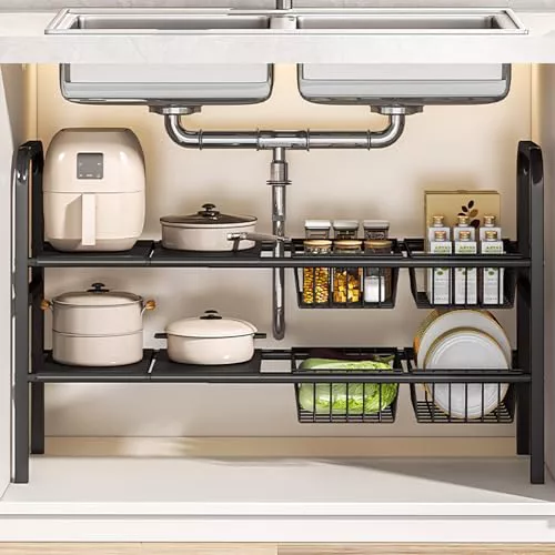 ViWaVee Organizador Cocina Bajo Fregadero Extensible 53-93cm 