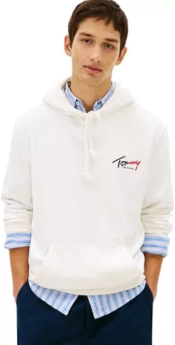 Tommy Jeans Sudadera Hombre Entry Sign con Bolsillo Canguro