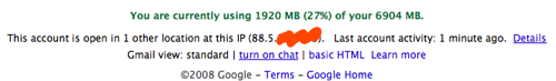 Tu actividad en Gmail queda registrada