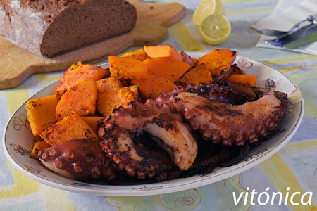 Pulpo a la parrilla con calabaza: receta saludable