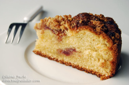 Cake de mermelada de fresa con streusel