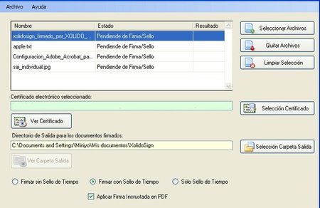Aplicación firma electrónica XolidoSing