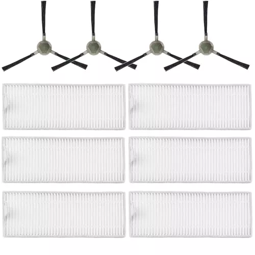 KiimSin Accesorios para Repuesto para Lefant M310 M2 M210 M210S M210B M210P M213 M213S, para OKP Life K2 K3 K3A K4 K5 de aspiradora, 6 Filtros HEPA, 4 Cepillos Laterales