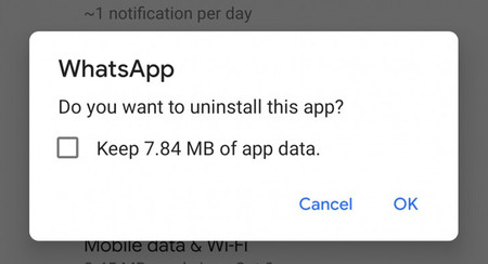 En Android 10 algunas apps te preguntan si quieres mantener los datos al desinstalarlas