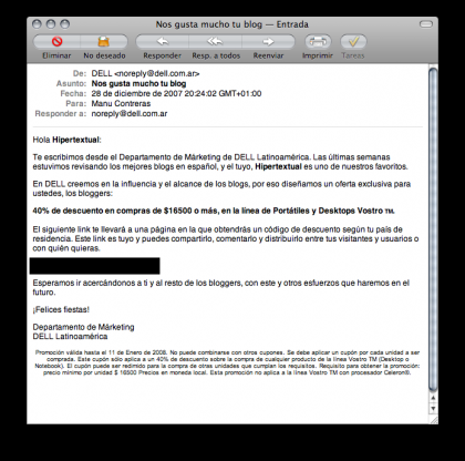 ¿Spam a un blogger?