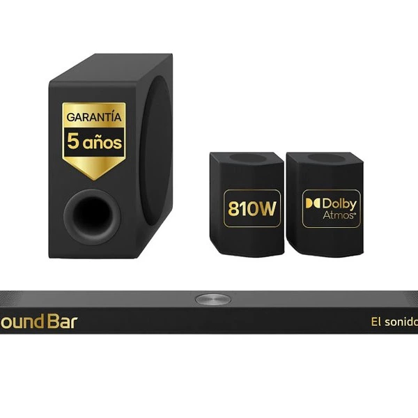 Barra de sonido - LG S95TR, Bluetooth, Inalámbrico, 810 W, 9.1.5 canales, Subwofer 220W, Dolby Atmos, DST:X, IMAX Enhanced, Negro