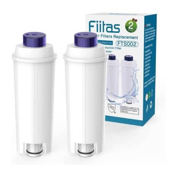 Pack de dos filtros de agua para cafetera superautomática De'Longhi