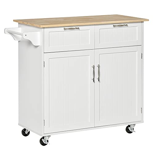 HOMCOM Isla de Cocina con Ruedas