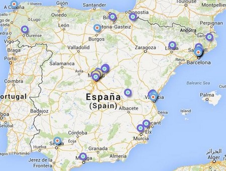 Mapa de gasolineras con GNC en 2013