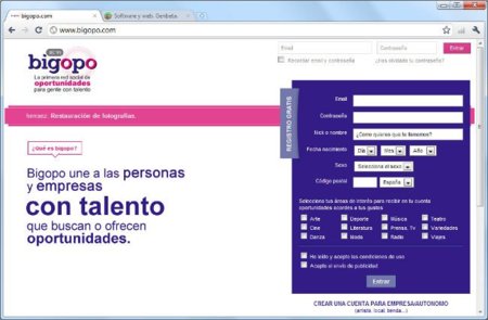 Bigopo, una red social de oportunidades para gente con talento