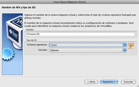 virtualbox sun asistente nombre tipo