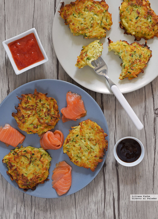 tortitas o latkes de calabacín y patata