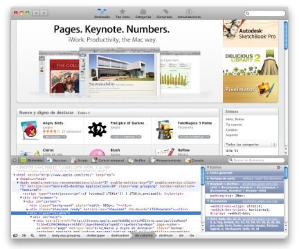 Habilita el Inspector de elementos en la Mac App Store
