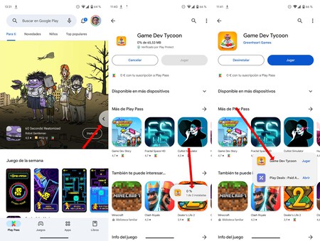 Progreso Instalación Google Play
