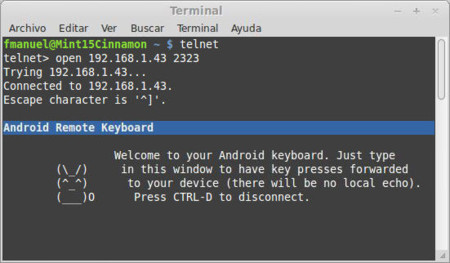 Cliente Telnet de Linux Mint