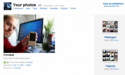 Flickr: cambiar la distribución de la portada